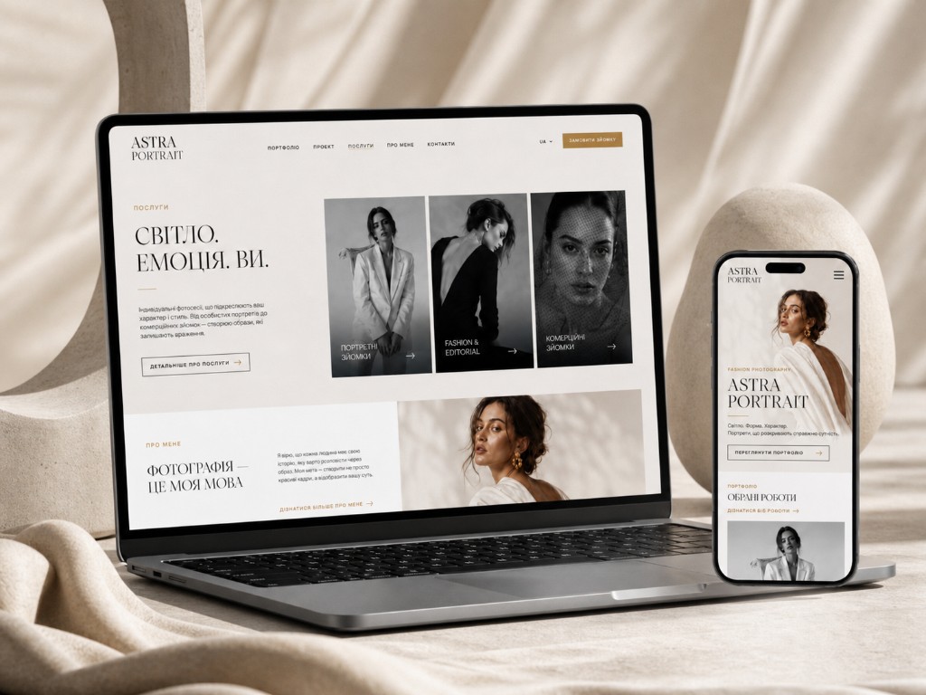 Astra Portrait — деталі інтерфейсу та блоки